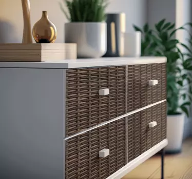 Vinilo para mueble ratán tejido - TenVinilo