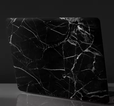 Vinilo adhesivo macbook textura mármol negro - TenVinilo