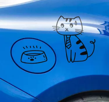 Pegatina pequeña gato gasolina - TenVinilo