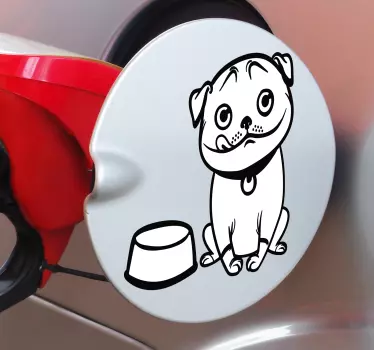 Pegatina para coche perro gasolina - TenVinilo