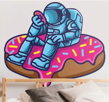 Vinilo espacio astronauta comiendo golosinas - TenVinilo