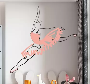 Vinilo baile contorno de bailarina de ballet - TenVinilo