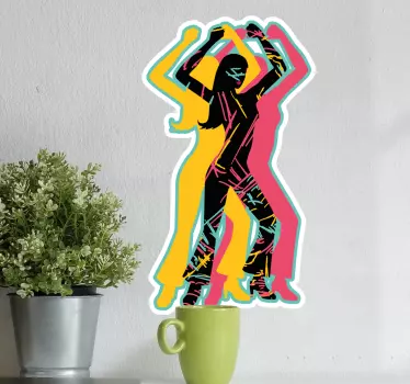 Vinilo baile figuras de danza coloridas - TenVinilo