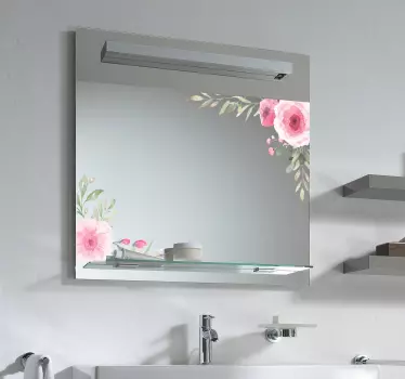 Vinilo para espejo floral - TenVinilo