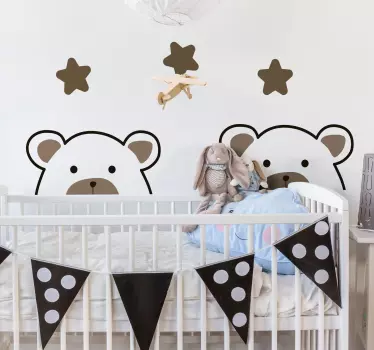 Vinilo bebé osos de peluche y estrellas - TenVinilo