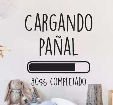 Vinilo bebés cargando pañal - TenVinilo