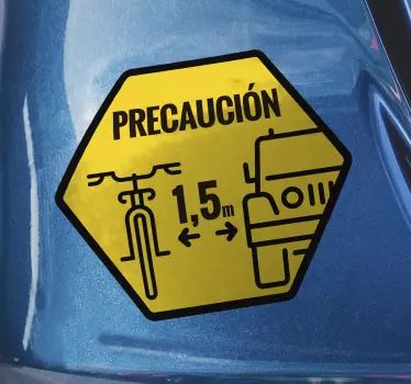 Pegatina bicicleta Ciclista precaución - TenVinilo