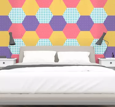 Vinilo pared Patchwork geométrico - TenVinilo