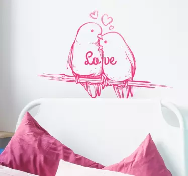 Vinilo cabeceros Ikea pajaros love - TenVinilo