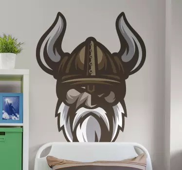 Vinilo cabeza de guerrero vikingo - TenVinilo