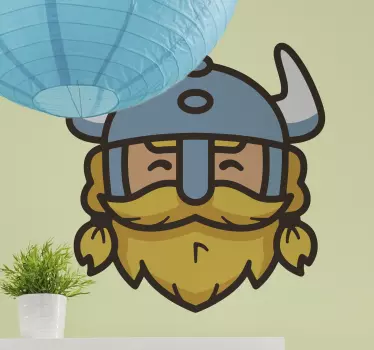 Vinilo cara de personaje vikingo - TenVinilo