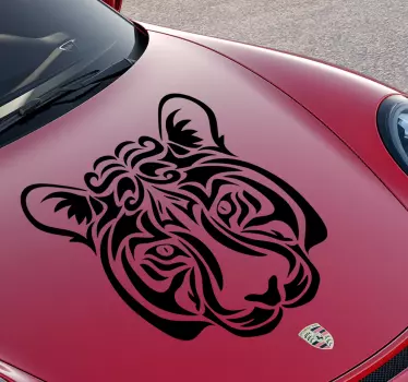 Pegatina para coche cabeza tigre - TenVinilo