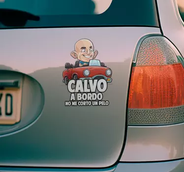Pegatina coche calvo a bordo - TenVinilo
