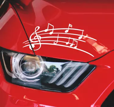 Vinilo coche notas de música - TenVinilo