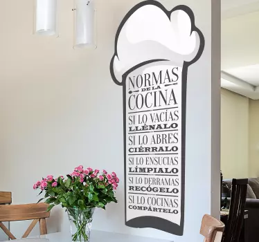 Vinilo cocina chef con normas - TenVinilo