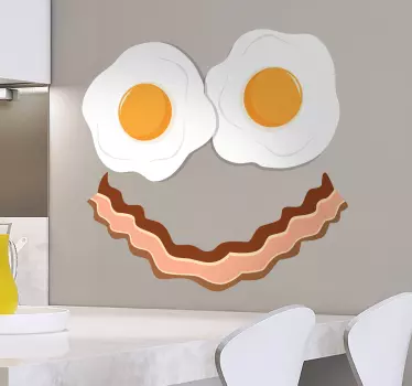 Vinilo pared huevos y bacon - TenVinilo