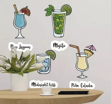 Vinilo pared summer cocktail - TenVinilo