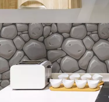 Vinilo cocina piedras naturales - TenVinilo