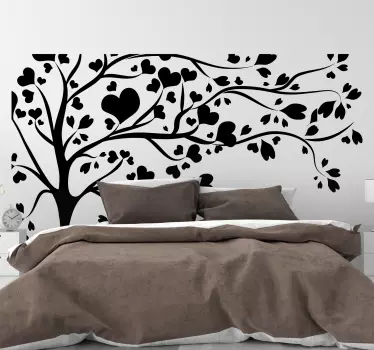 Vinilo de árbol para pared Corazones derramando árboles - TenVinilo