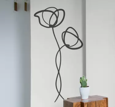 Vinilo de flor Amapolas minimalistas - TenVinilo