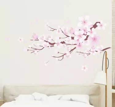 Vinilo de flores árbol de flor de cereza - TenVinilo