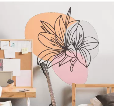 Vinilo de flor Lindo par de flores de diseño minimalista - TenVinilo