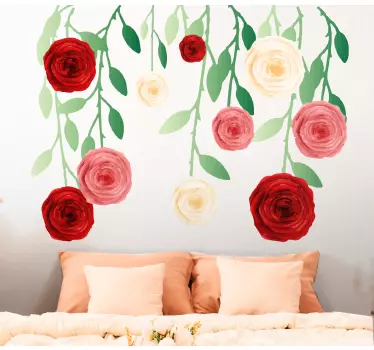 Vinilo de flor Rosas colgantes - TenVinilo