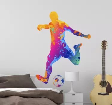 Vinilo fútbol jugador salpicadura pintura - TenVinilo
