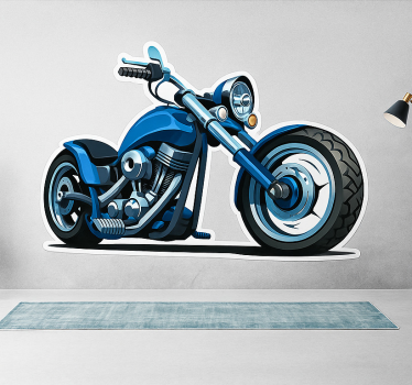 Vinilo de moto estilo azul cruiser - TenVinilo