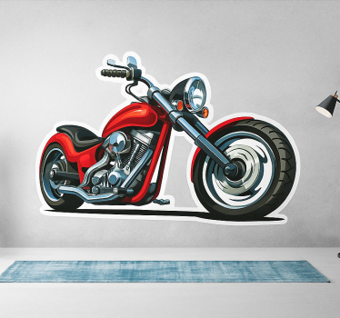 Vinilo de moto estilo crucero rojo - TenVinilo