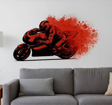 Vinilo de moto salpicadura roja rider - TenVinilo