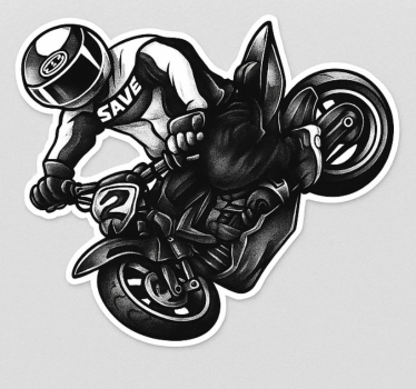 Vinilo de moto spray negro rider - TenVinilo