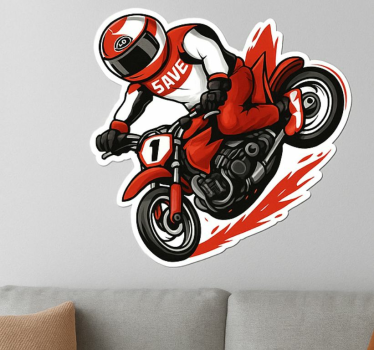 Vinilo de moto spray rojo rider - TenVinilo