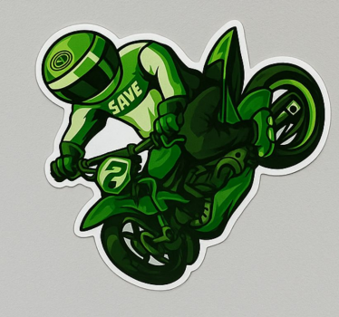 Vinilo de moto spray verde rider - TenVinilo