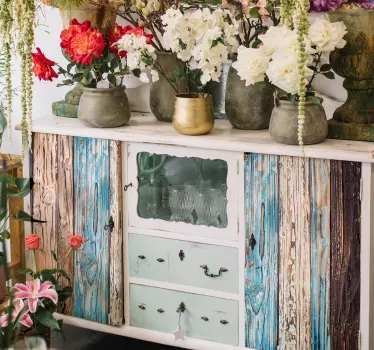 Vinilo para mueble efecto madera vintage - TenVinilo