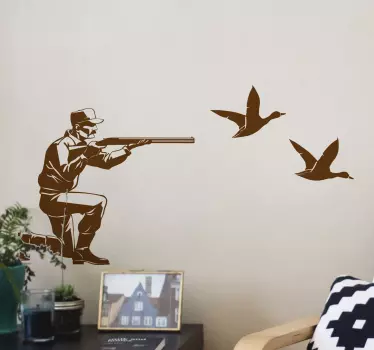Vinilo de pájaros cazador de tiro de aves - TenVinilo