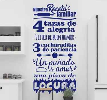 Vinilo de pared de texto azul clásico familiar - TenVinilo