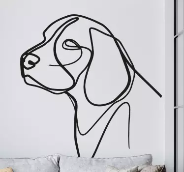 Vinilo de perro beagle minimalista - TenVinilo