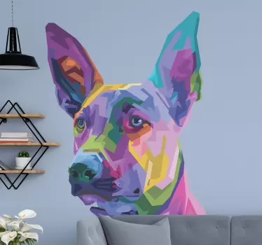 Vinilo de perro malinois multicolor - TenVinilo