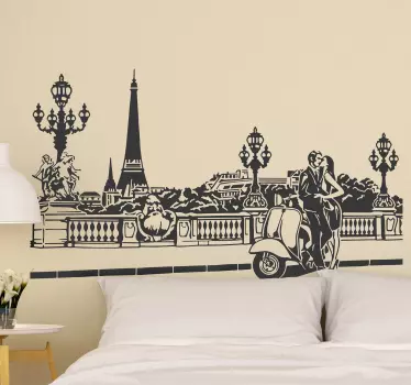 Vinilo decorativo paisaje de París vintage - TenVinilo