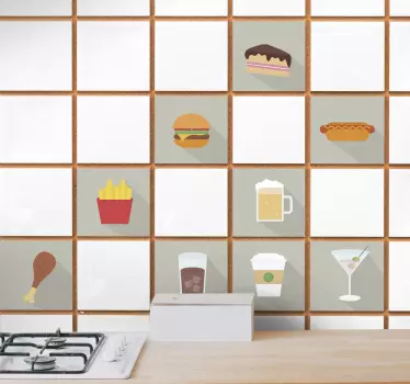 Azulejos adhesivos de comida - TenVinilo