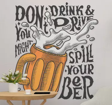 Vinilo decorativo bebida Bandera de cerveza - TenVinilo