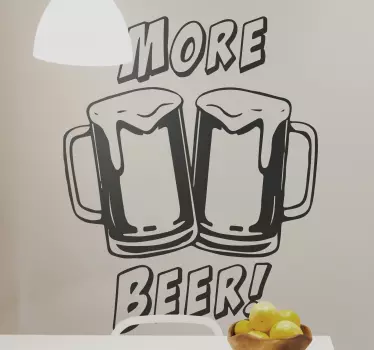 Vinilo decorativo bebida Más vasos de cerveza - TenVinilo