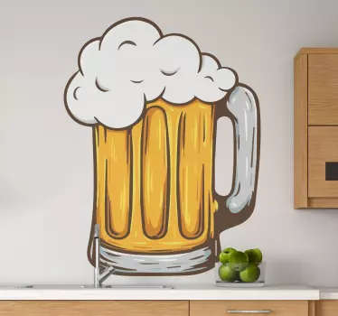 Vinilo decorativo bebida Vaso de cerveza - TenVinilo