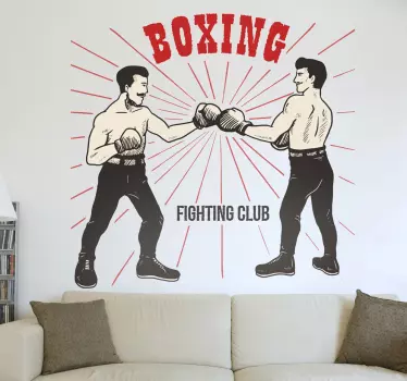 Vinilo decorativo boxeo vieja escuela - TenVinilo