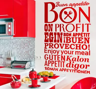 Vinilo decorativo buen provecho - TenVinilo