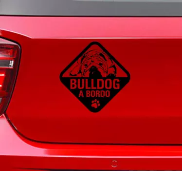 Pegatina perro Bulldog a Bordo - TenVinilo