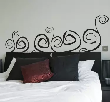 Vinilo decorativo cama sinuoso - TenVinilo