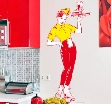 Vinilo decorativo camarera pop - TenVinilo