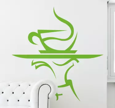Vinilo decorativo camarero café - TenVinilo